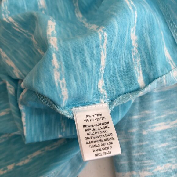 Monographic T-Shirt Women's 1X Blue Round Neck Striped Casual Tunic Top NWT - Picture 9 of 10